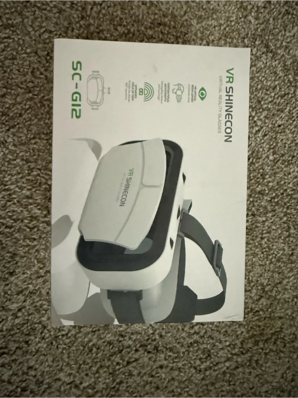 VR Shinecon White Mobile VR Headset with Adjustable Focus